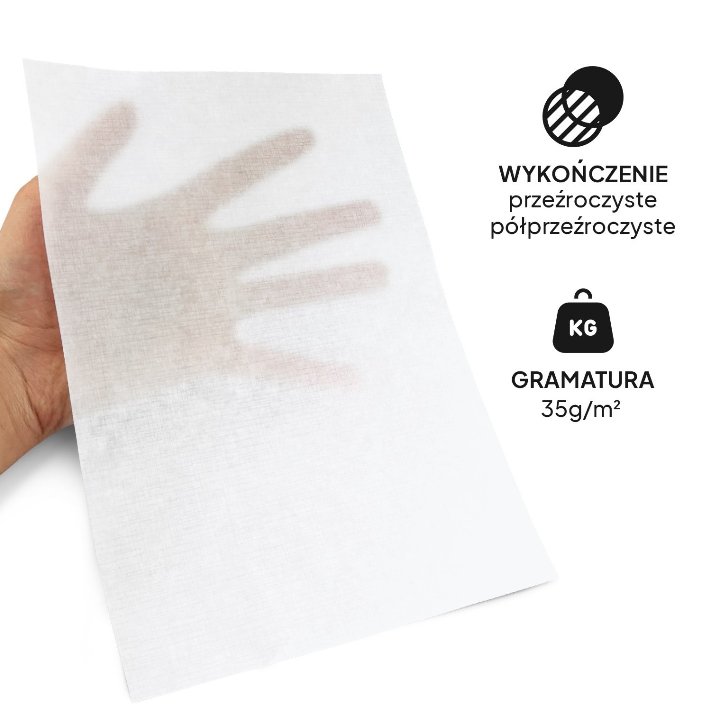 Papier texturé transparent 35g Kristall Prago toile blanc (70x100cm) Papier texturé transparent 35g Kristall Prago toile blanc (70x100cm)