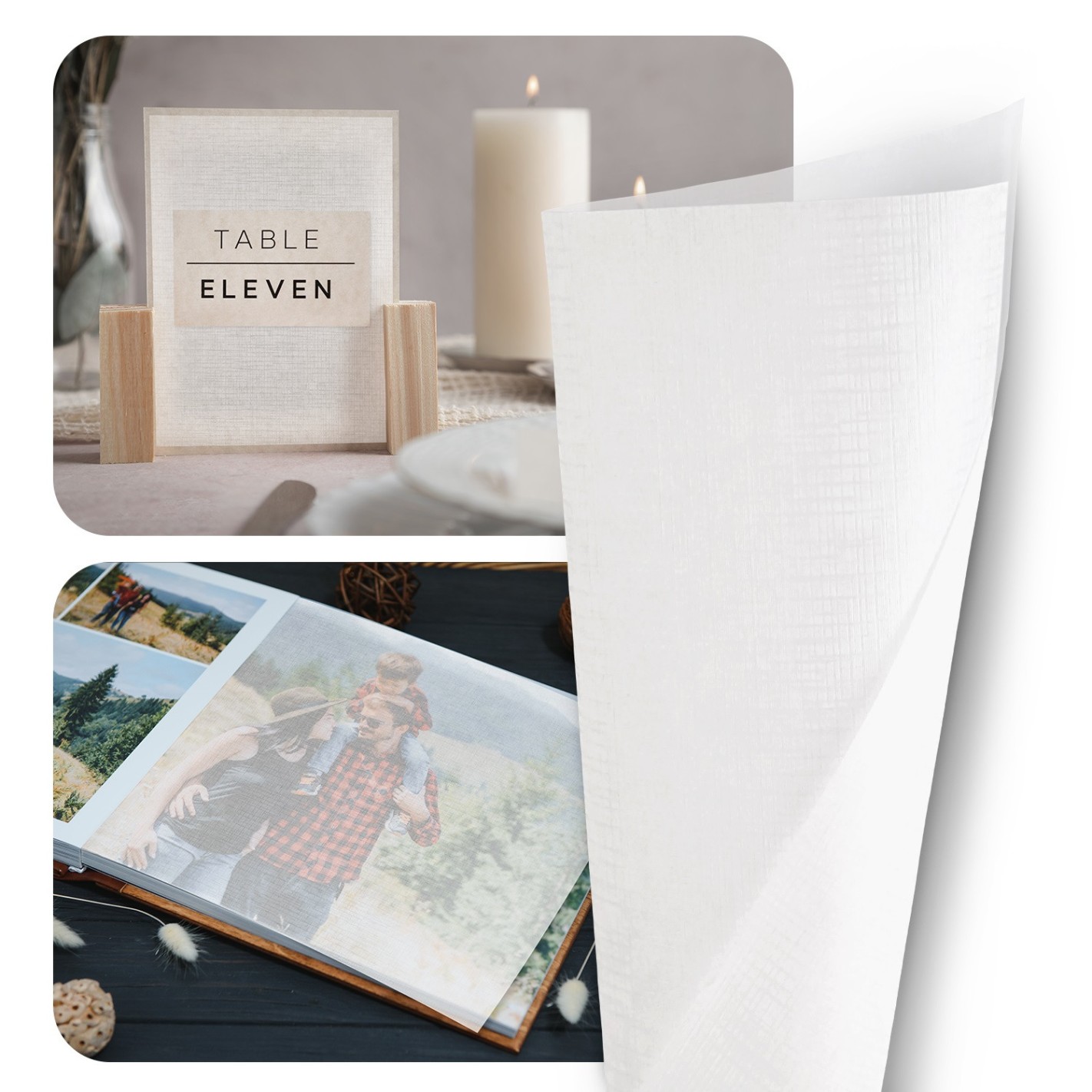 Papier texturé transparent 35g Kristall Prago toile blanc - 10 feuilles A4 Papier texturé transparent 35g Kristall Prago toile blanc - 10 feuilles A4