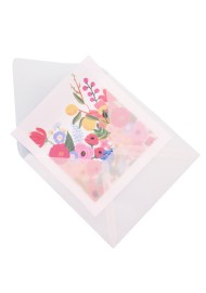 Koperta ozdobna kwadratowa przezroczysta K4 15,3x15,3cm NK Golden Star delta kalka biała 110g