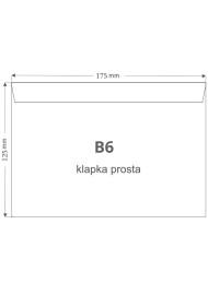 Koperta ozdobna gładka B6 12,5x17,5cm HK Amber biała 100g 50szt.
