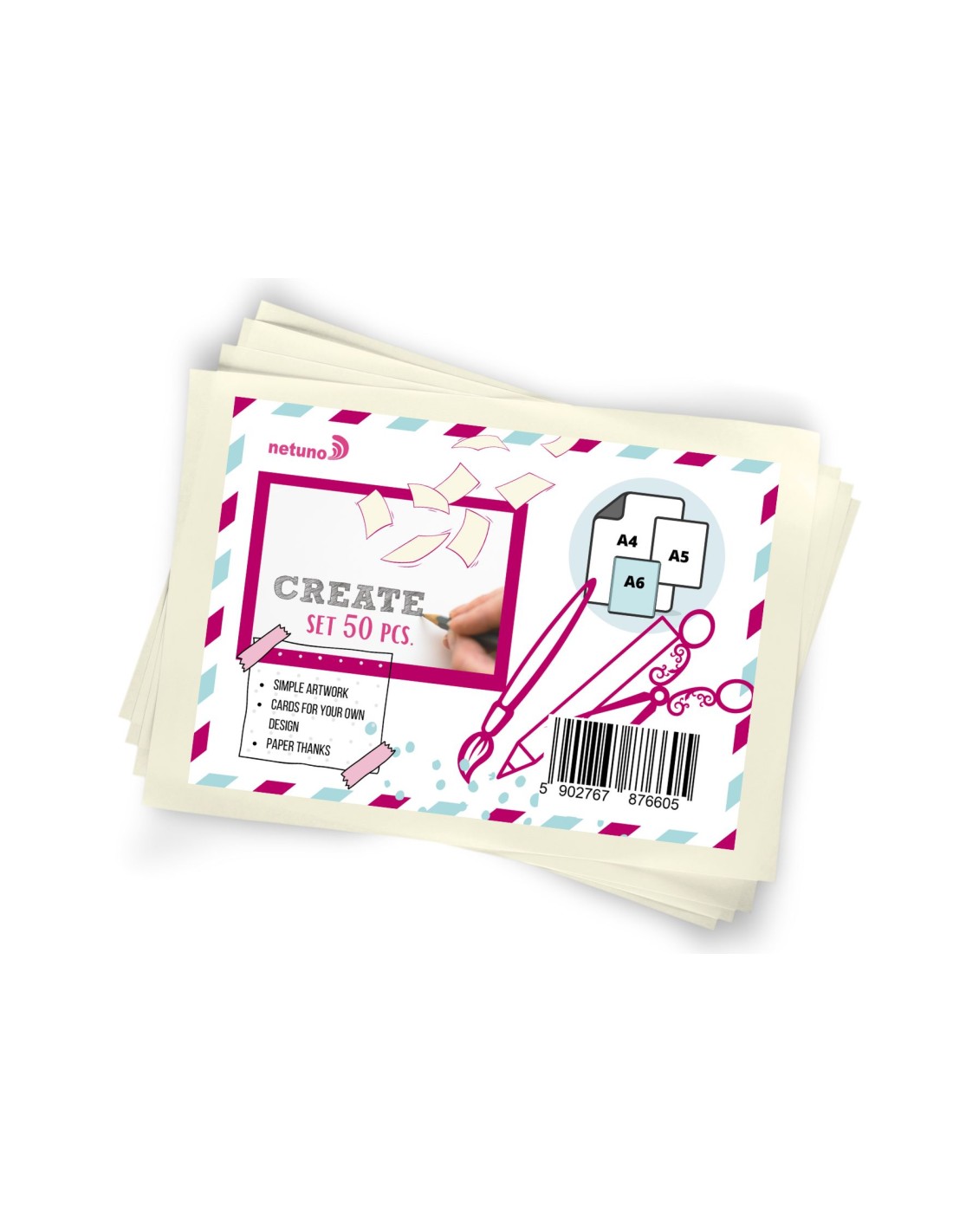 Papier ozdobny gładki brystol ecru pak. 50A6 Papier ozdobny gładki brystol ecru pak. 50A6