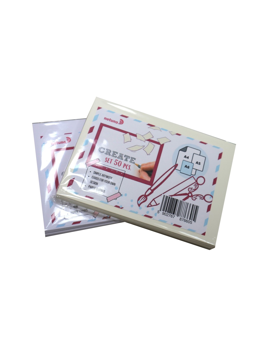 Papier ozdobny gładki brystol ecru pak. 50A6 Papier ozdobny gładki brystol ecru pak. 50A6