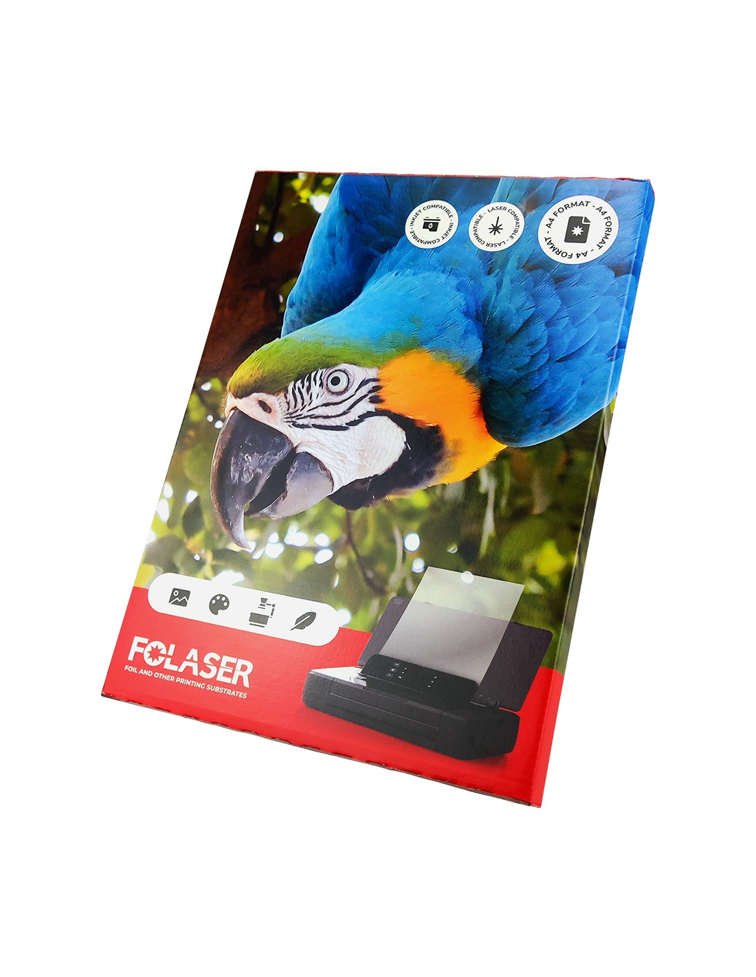 FOLASER è CL Film adhésif transparent et brillant pour imprimantes laser em. 50A4 FOLASER è CL Film adhésif transparent et brillant pour imprimantes laser em. 50A4