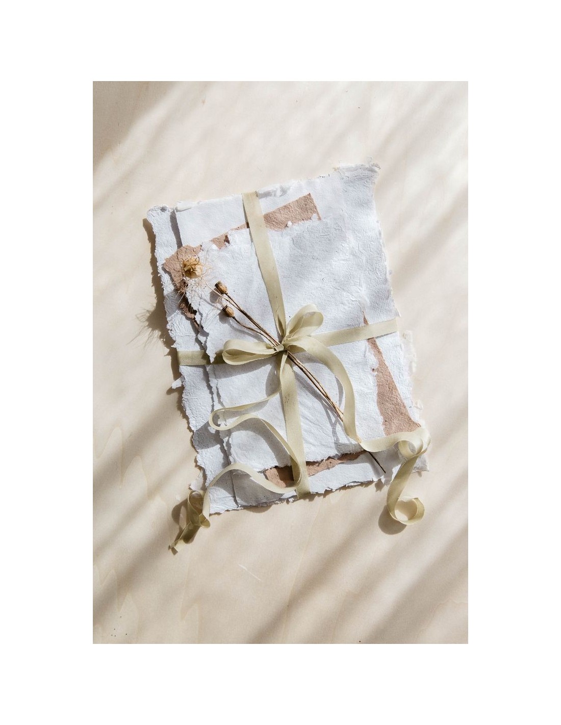 Papier czerpany kwiatowy - mięta 5A4