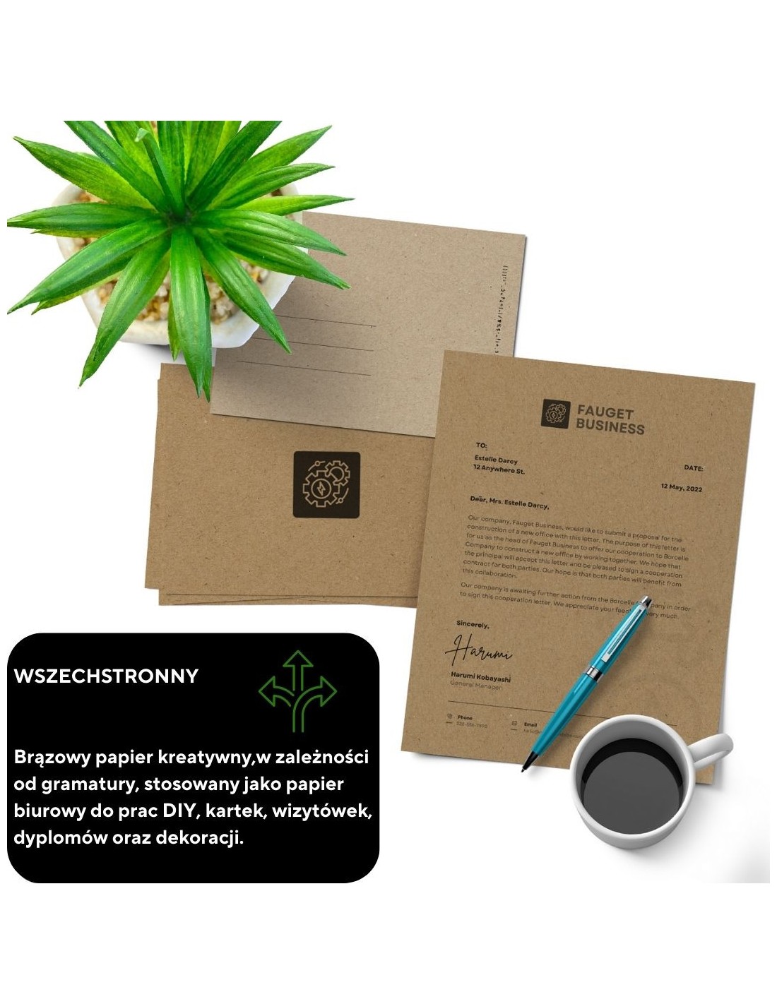 Papier ordinaire décoratif écologique Kraft EKO PLUS 340g marron em. 100A4 Papier ordinaire décoratif écologique Kraft EKO PLUS 340g marron em. 100A4