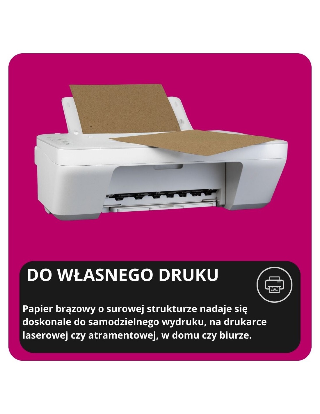 Papier ordinaire décoratif écologique Kraft EKO 170g marron em. 25A3