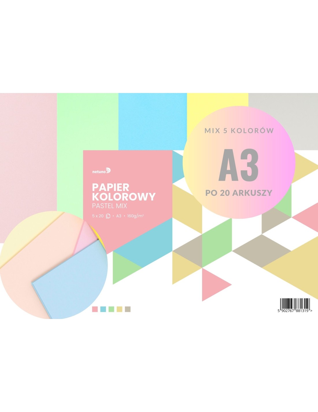 Zestaw pastelowy 160g mix 5x20 kolor pak. 100A3 Zestaw pastelowy 160g mix 5x20 kolor pak. 100A3