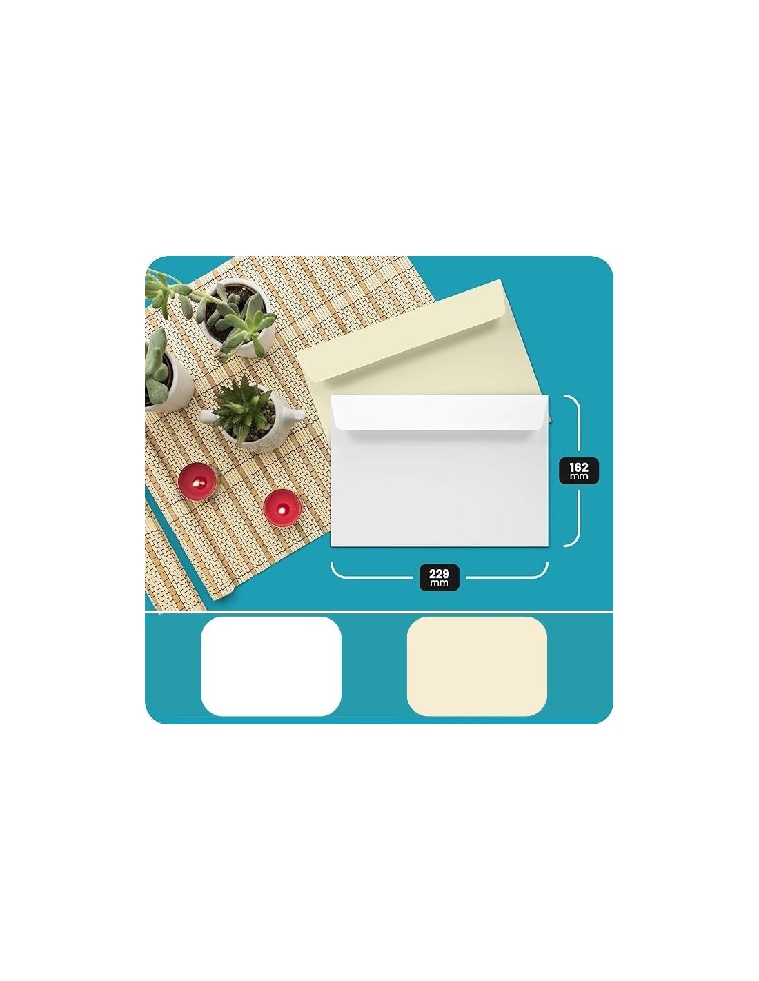 Enveloppe ivoire C5 (16,2x22,9cm) bande adhésive Lessebo Ivory 120g