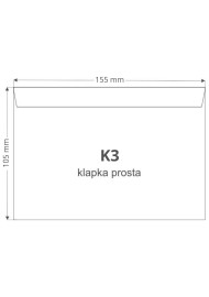Enveloppe blanche K3 (10,5x15,5cm) collage humide Lessebo White 100g