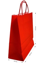 Torba Kraft czerwona 180x80x210mm 400szt.