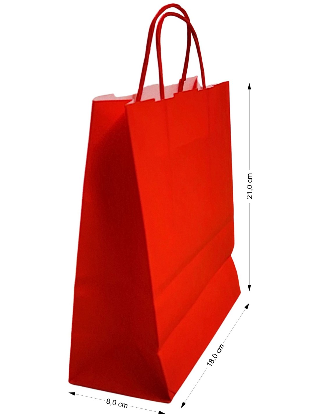 Torba Kraft czerwona 180x80x210mm 400szt. Torba Kraft czerwona 180x80x210mm 400szt.