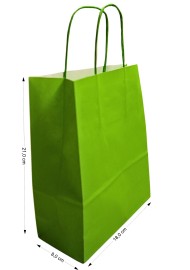 Torba Kraft zielona 180x80x210mm 400szt.