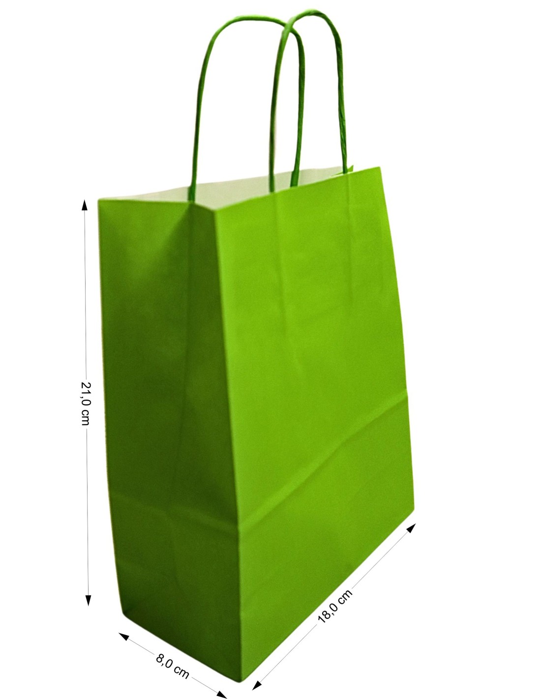 Torba Kraft zielona 180x80x210mm 400szt. Torba Kraft zielona 180x80x210mm 400szt.