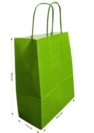 Torba Kraft zielona 250x110x320mm 200szt.