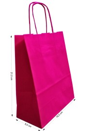 Torba Kraft różowa 180x80x210mm 400szt.