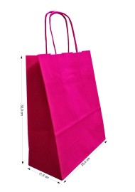 10szt. Torba Kraft różowa 250x110x320mm