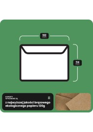 Koperta ozdobna gładka ekologiczna C6 HK EKO Design brązowa 120g
