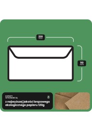 Koperta ozdobna gładka ekologiczna DL HK EKO Design brązowa 120g