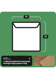Koperta ozdobna gładka ekologiczna kwadratowa K4 15,5 HK EKO Design brązowa 120g