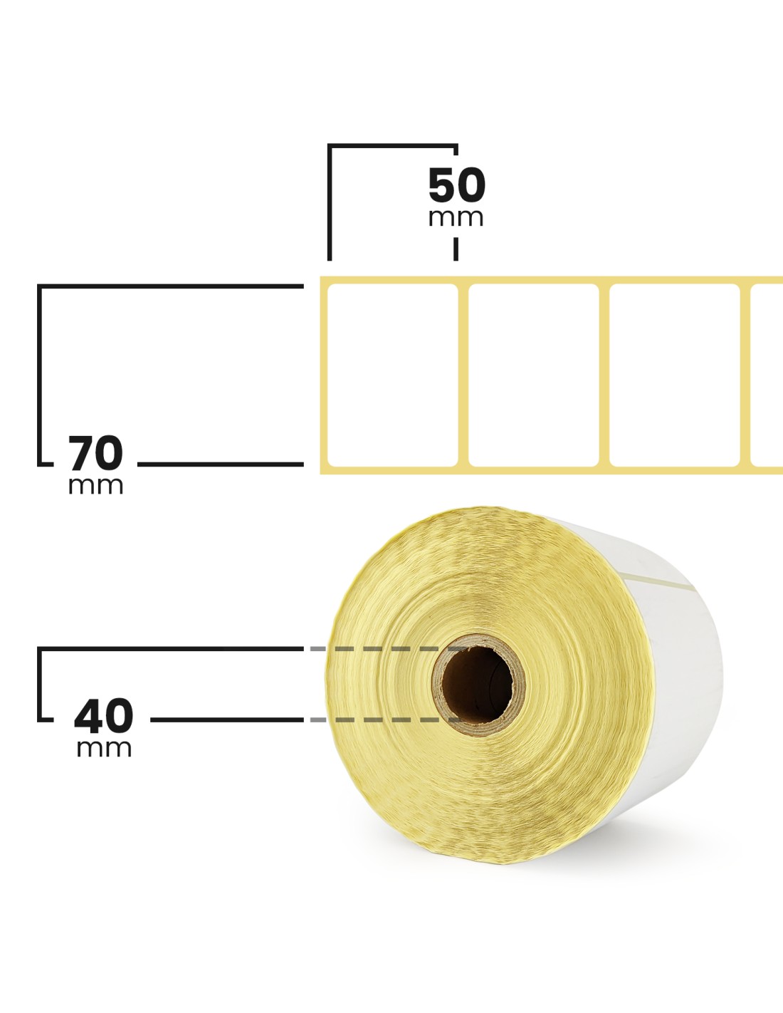 Étiquettes thermiques avec perforation 70x50mm 1000pc. Étiquettes thermiques avec perforation 70x50mm 1000pc.