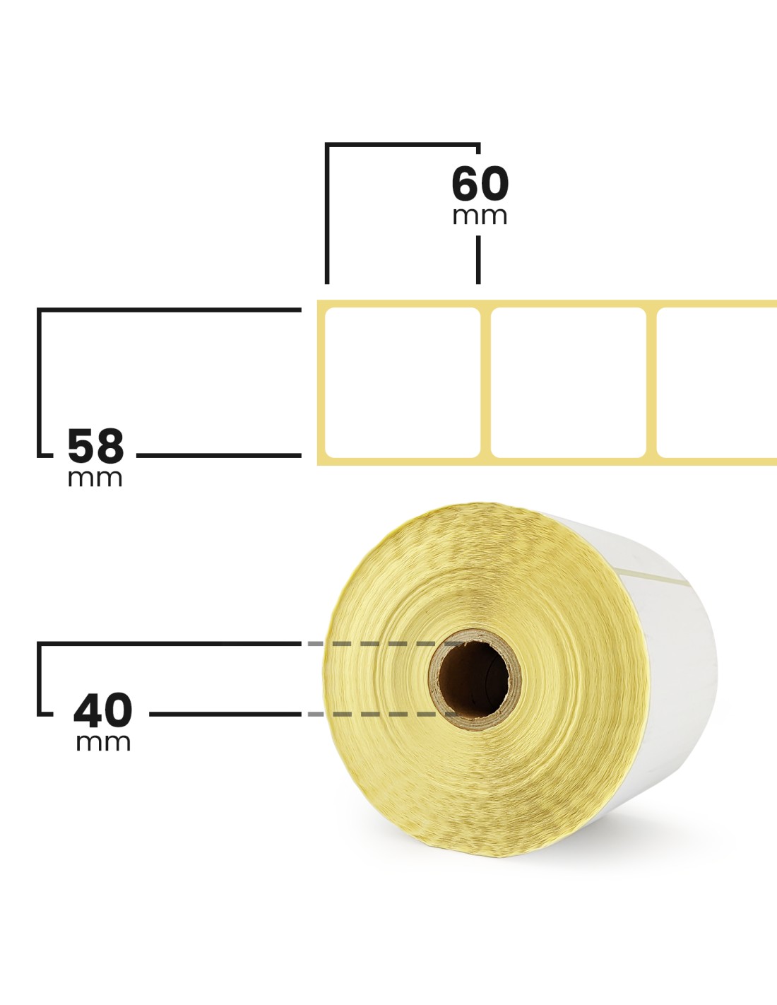 Etykiety termiczne 58x60mm 500szt Etykiety termiczne 58x60mm 500szt