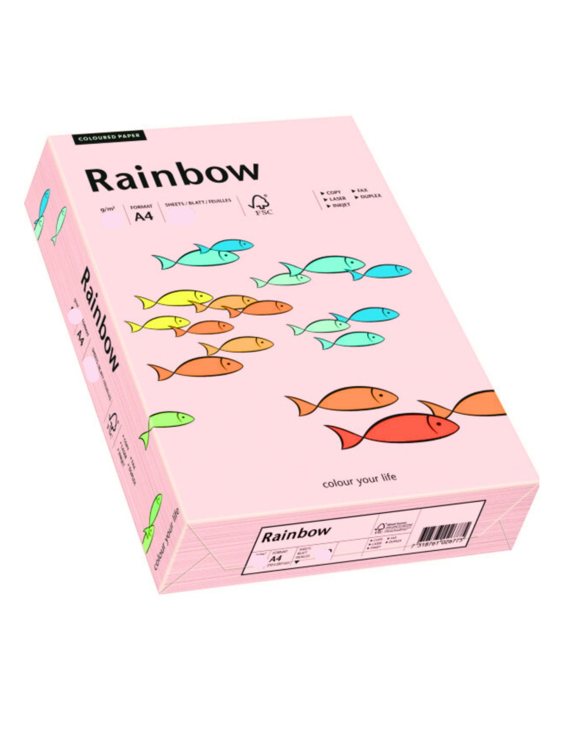 Papier Rainbow 80g R54 jasny różowy pak. 500A4 Papier Rainbow 80g R54 jasny różowy pak. 500A4