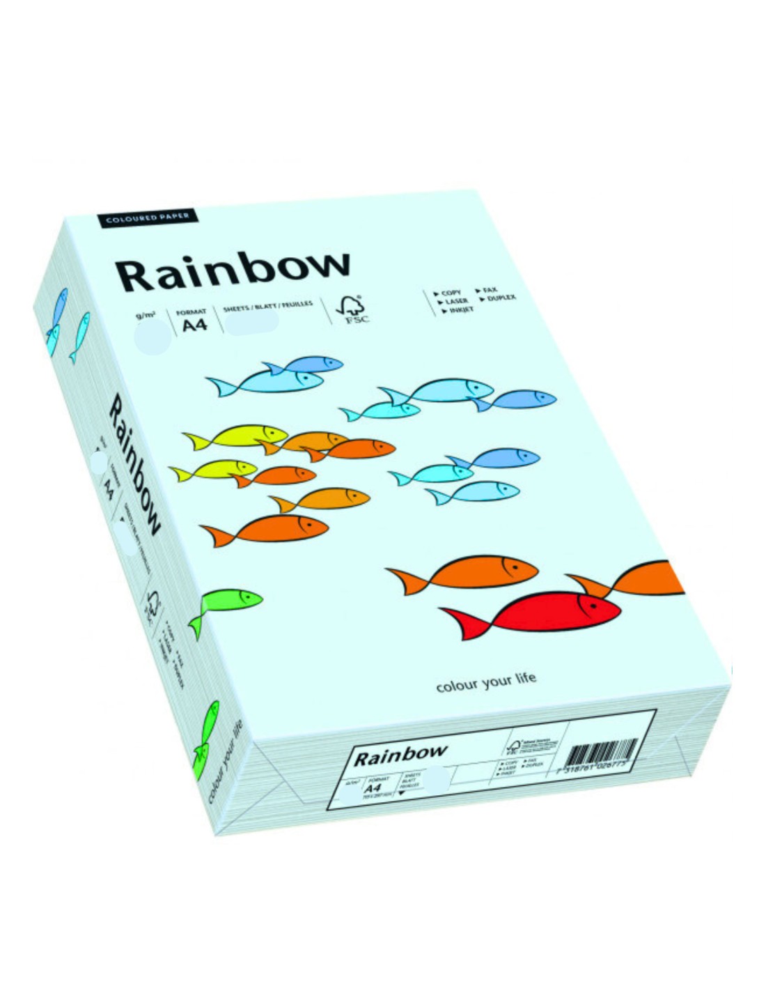 Papier Rainbow 80g R82 jasny niebieski pak. 500A4 Papier Rainbow 80g R82 jasny niebieski pak. 500A4