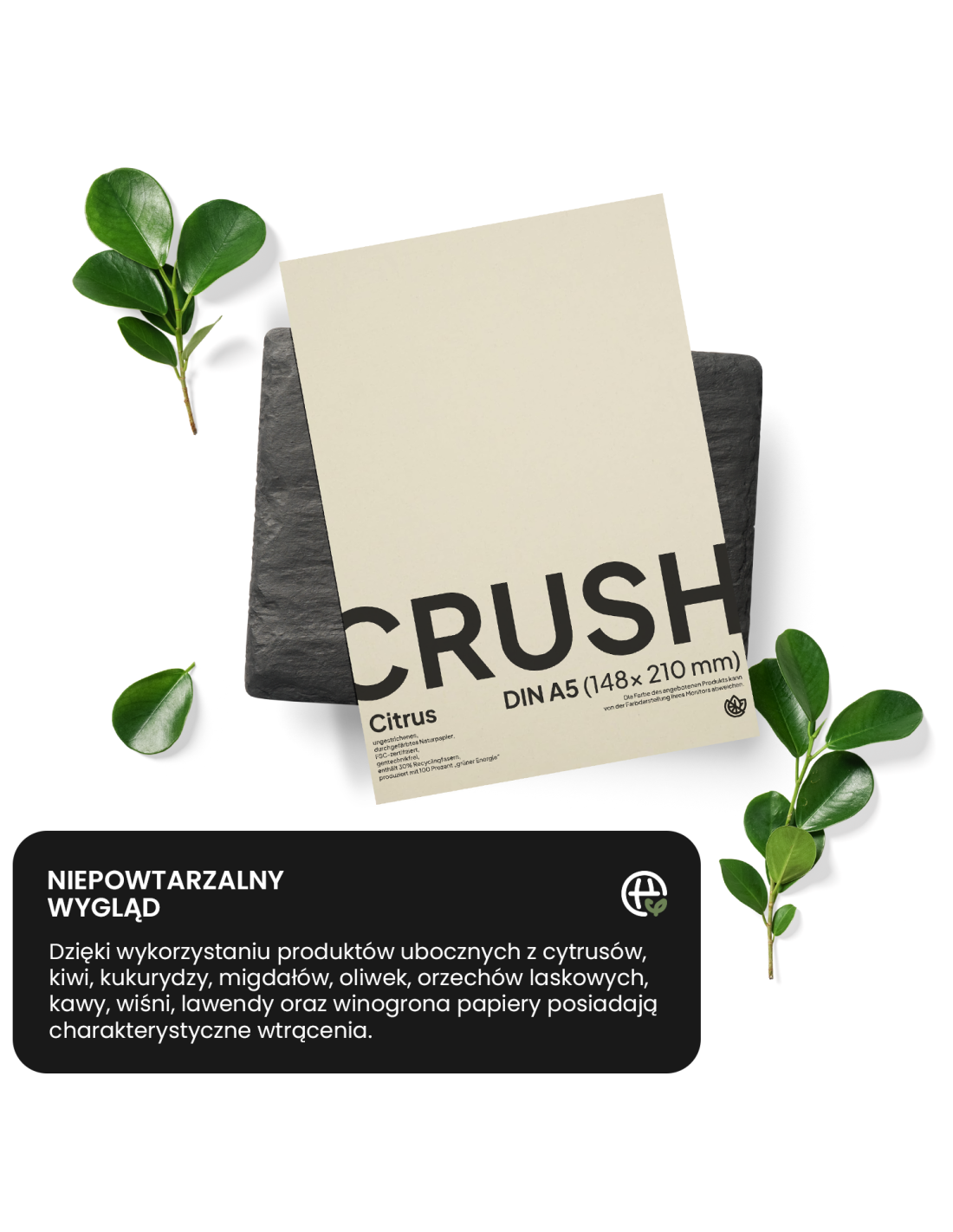 Papier Crush 250g Grape jasny beżowy pak. 10A5 Papier Crush 250g Grape jasny beżowy pak. 10A5