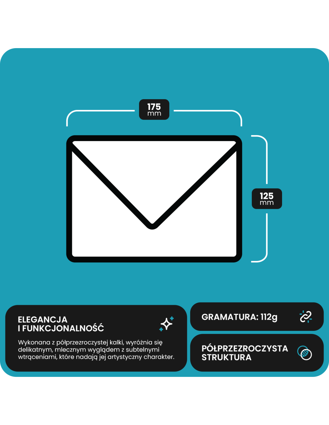 Koperta ozdobna gładka przezroczysta B6 12,5x17,5 BK Aster Pergamenata delta biała 112g Koperta ozdobna gładka przezroczysta B6 12,5x17,5 BK Aster Pergamenata delta biała 112g
