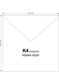 Koperta ozdobna gładka przezroczysta kwadratowa K4 15,3x15,3 BK Aster Tracing delta biała 112g