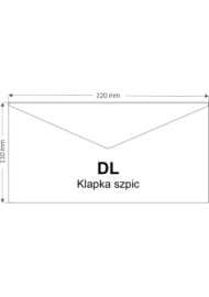 Koperta ozdobna gładka przezroczysta DL 11x22 BK Aster Tracing delta biała 112g
