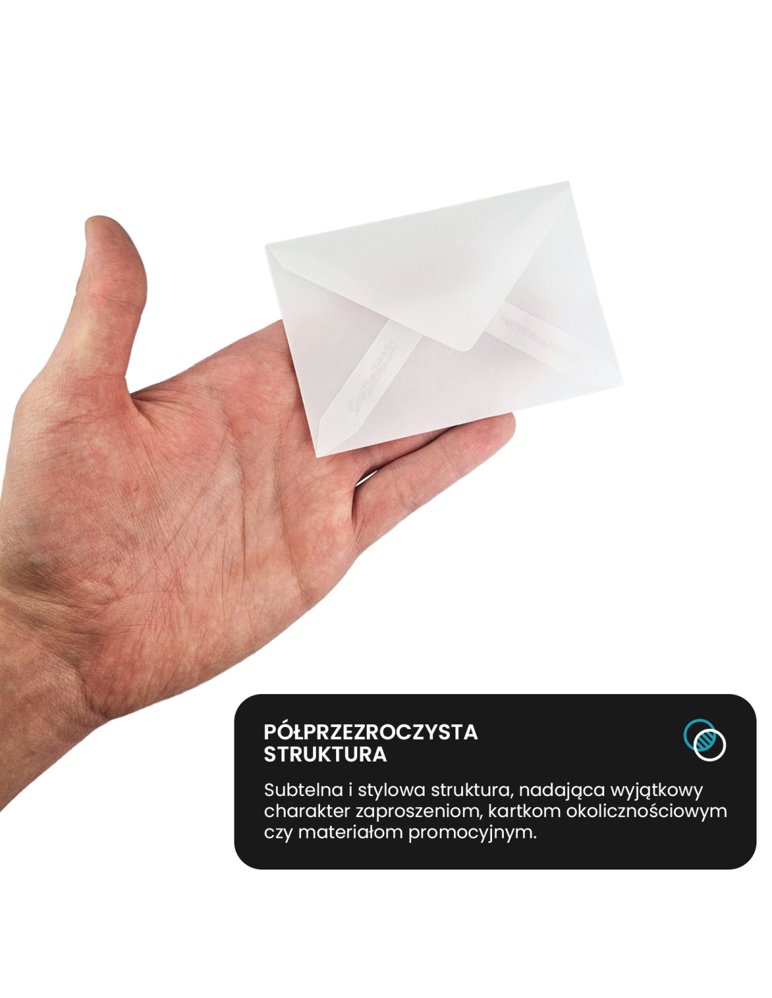 Koperta ozdobna gładka przezroczysta C7 8x12 BK Aster Tracing delta biała 112g