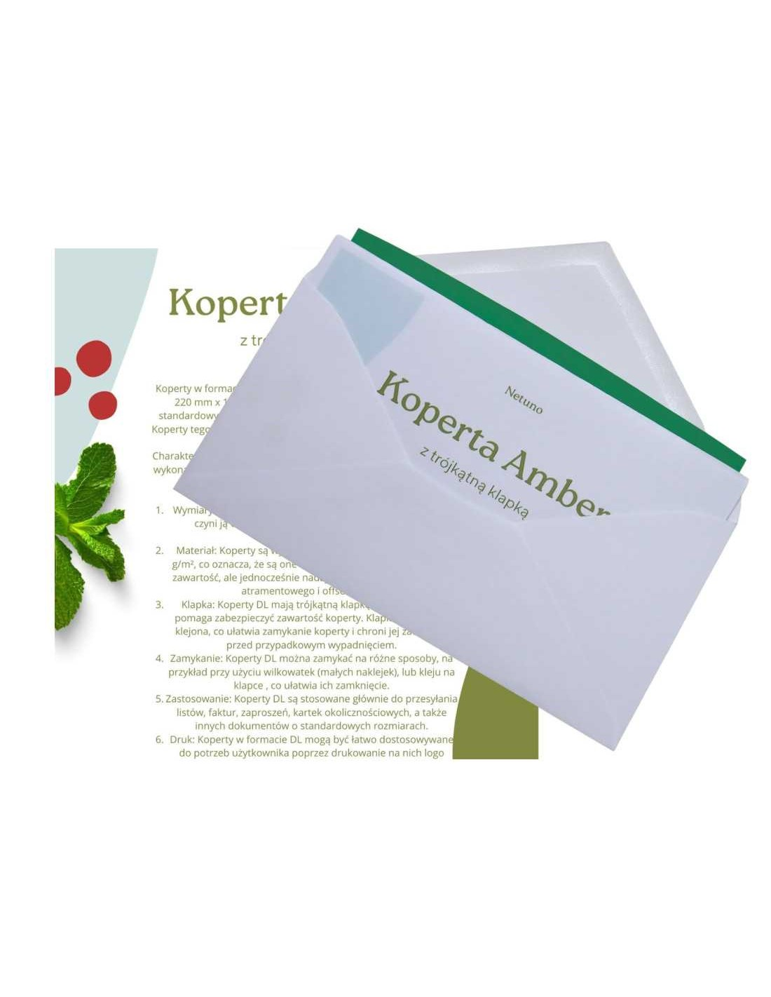 50szt. Koperta DL NK Amber Delta biała 100g 50szt. Koperta DL NK Amber Delta biała 100g