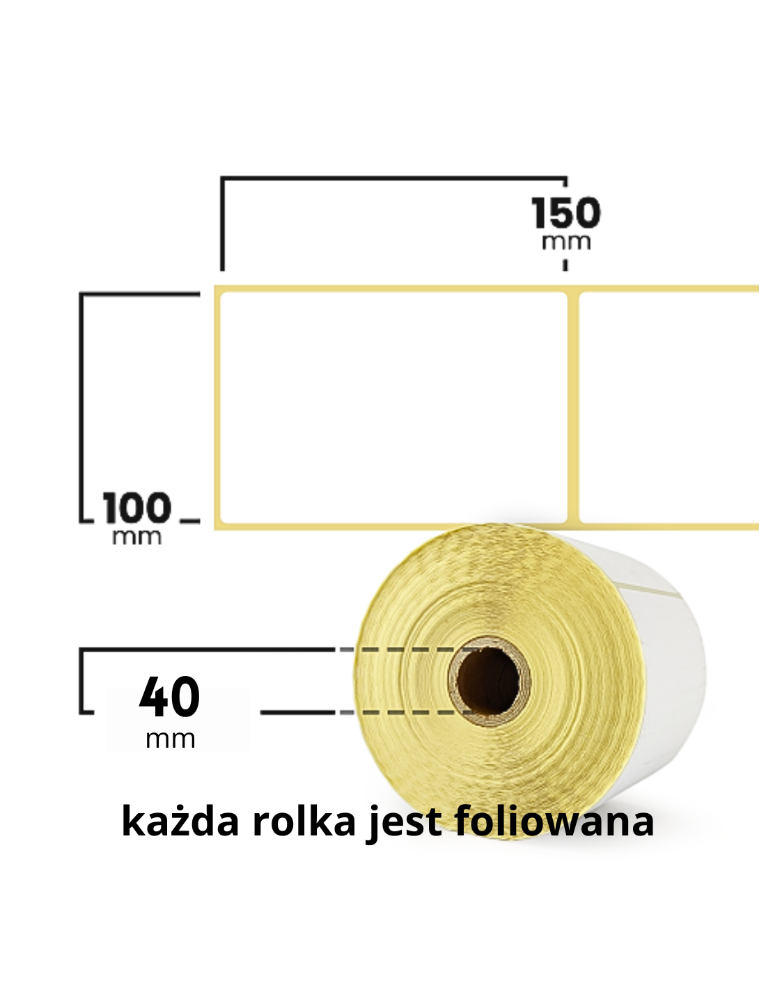 Etiquettes thermiques avec perforation BASIC 100x150mm 500pcs. Etiquettes thermiques avec perforation BASIC 100x150mm 500pcs.