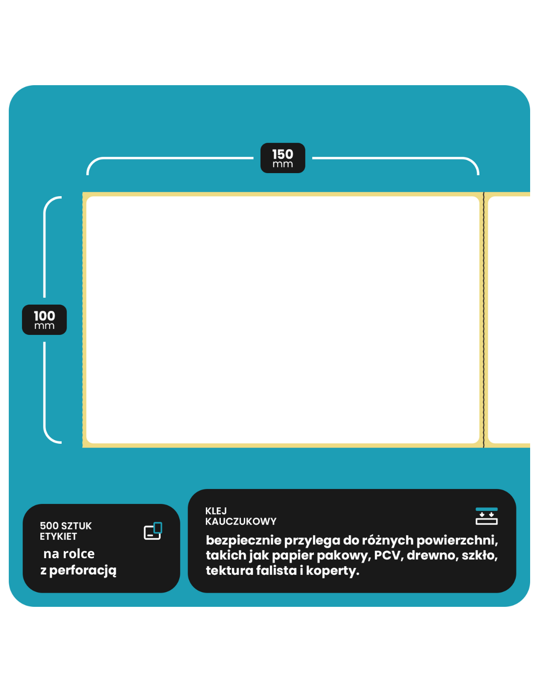 Etiquettes thermiques avec perforation BASIC 100x150mm 500pcs. Etiquettes thermiques avec perforation BASIC 100x150mm 500pcs.