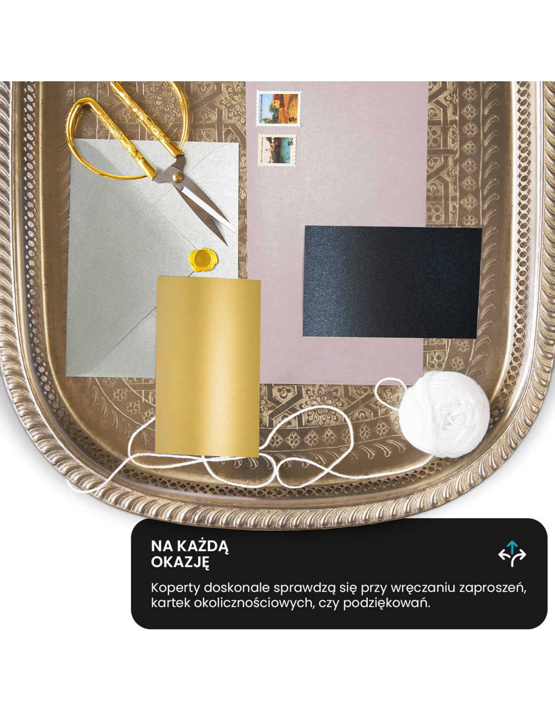 Koperta ozdobna perłowa kwadratowa K4 17cm HK Sirio Pearl Platinum srebrna125g
