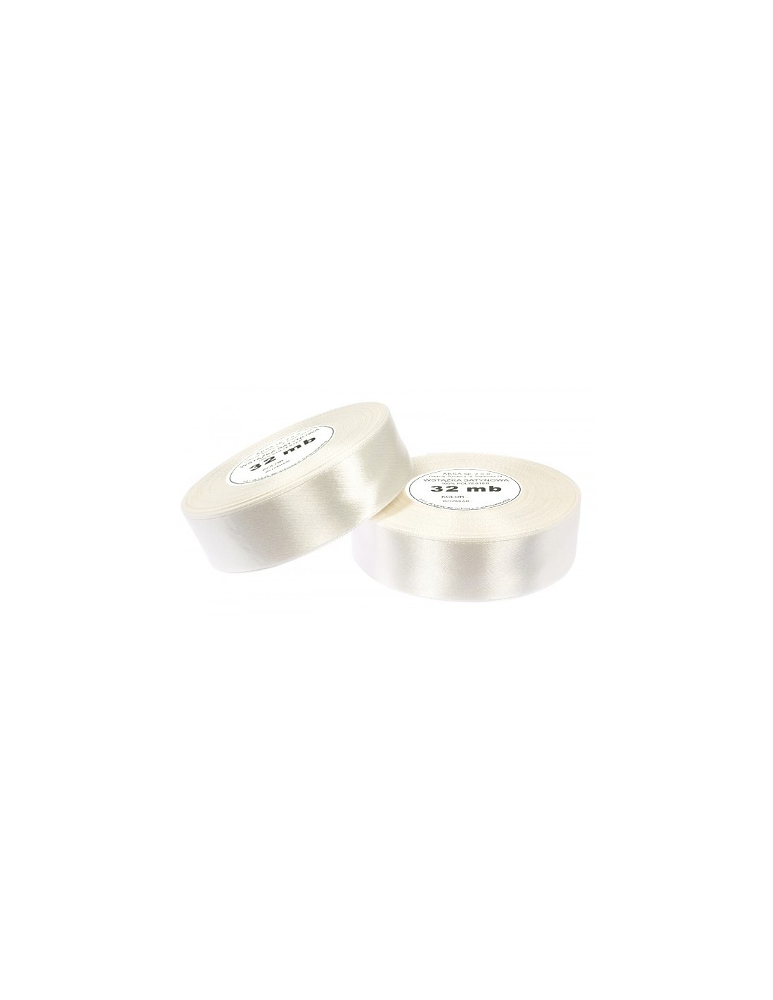 Ruban en satin écru clair (12mm) 32m Ruban en satin écru clair (12mm) 32m
