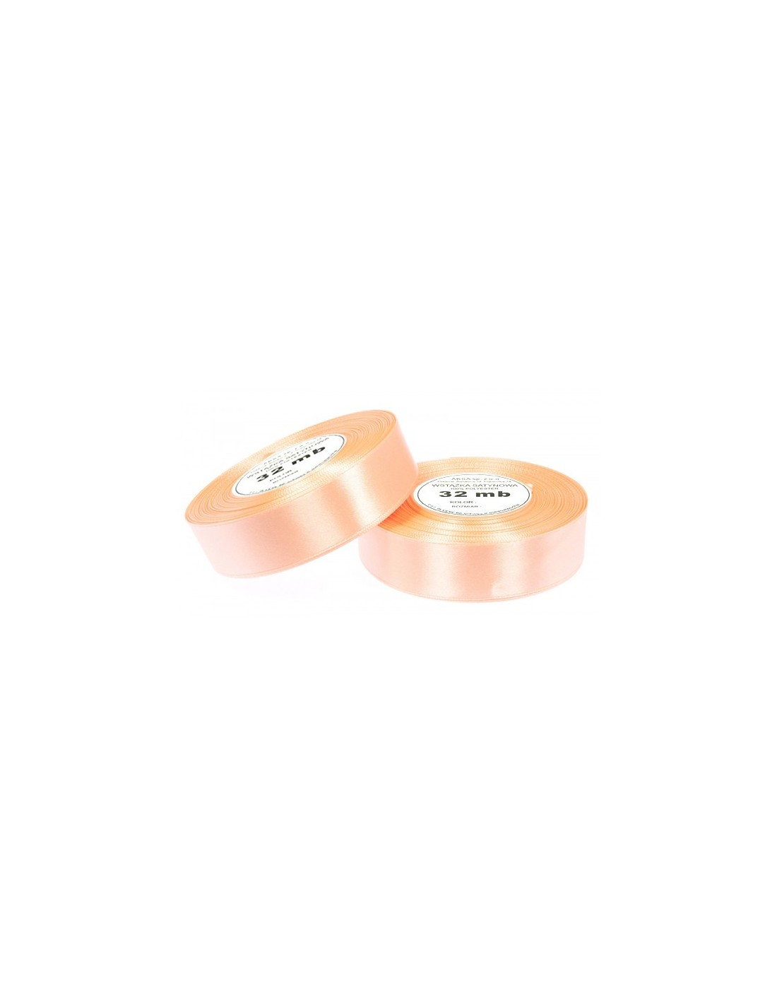Ruban en satin pêche (12mm) 32m Ruban en satin pêche (12mm) 32m