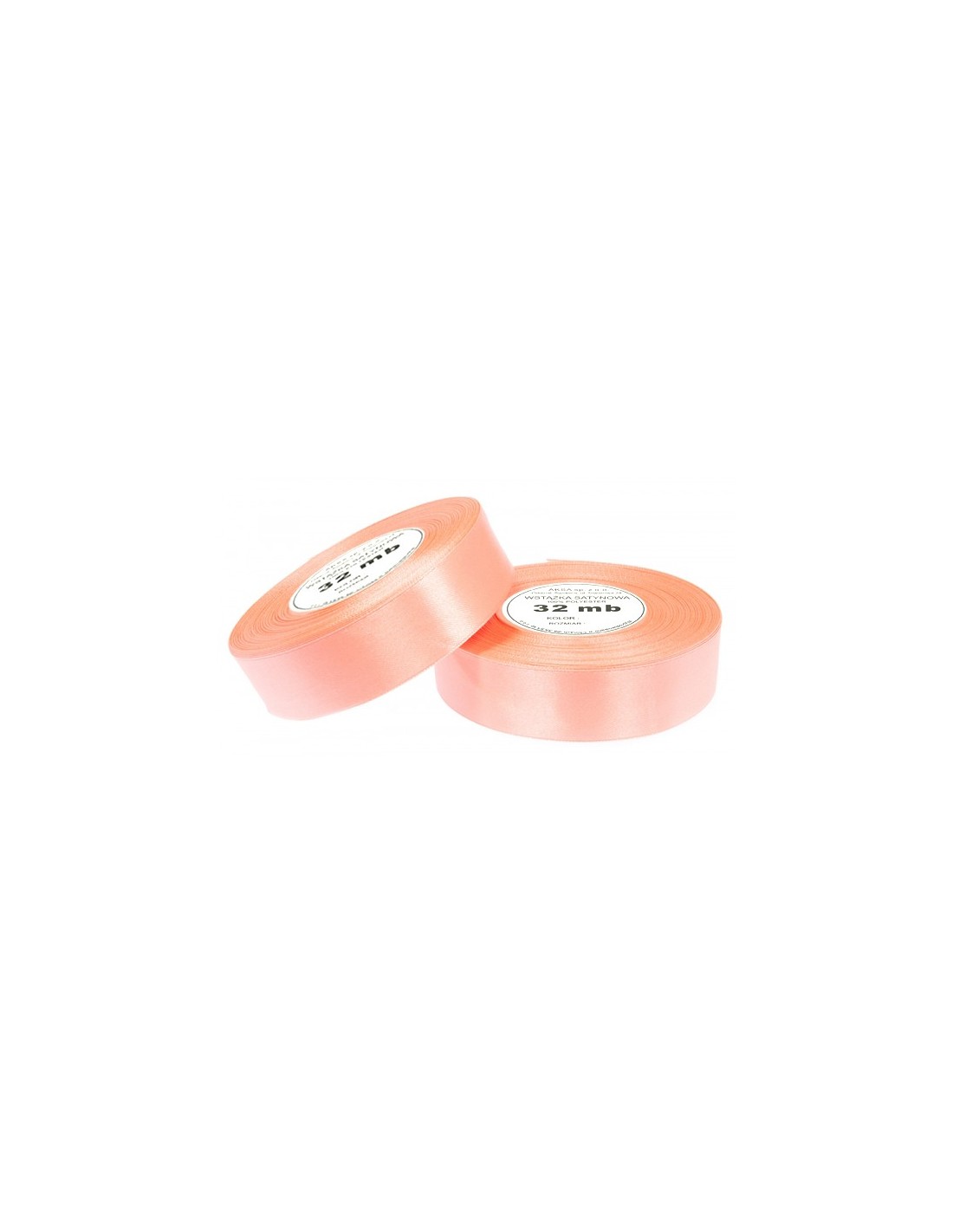 Ruban en satin saumon (12mm) 32m Ruban en satin saumon (12mm) 32m